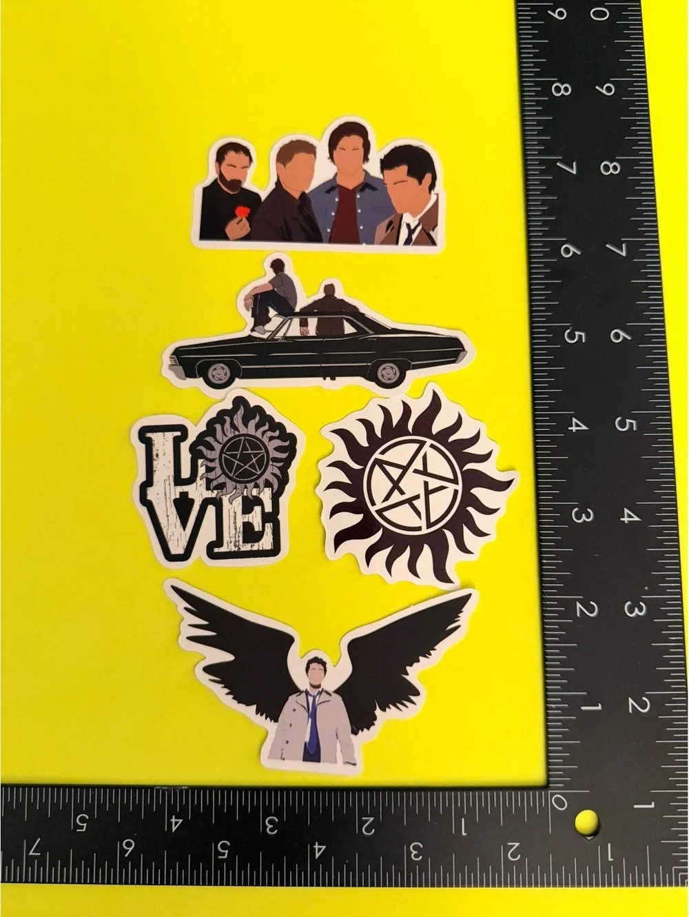 Supernatural 5 pack sticker/decal set waterproof
